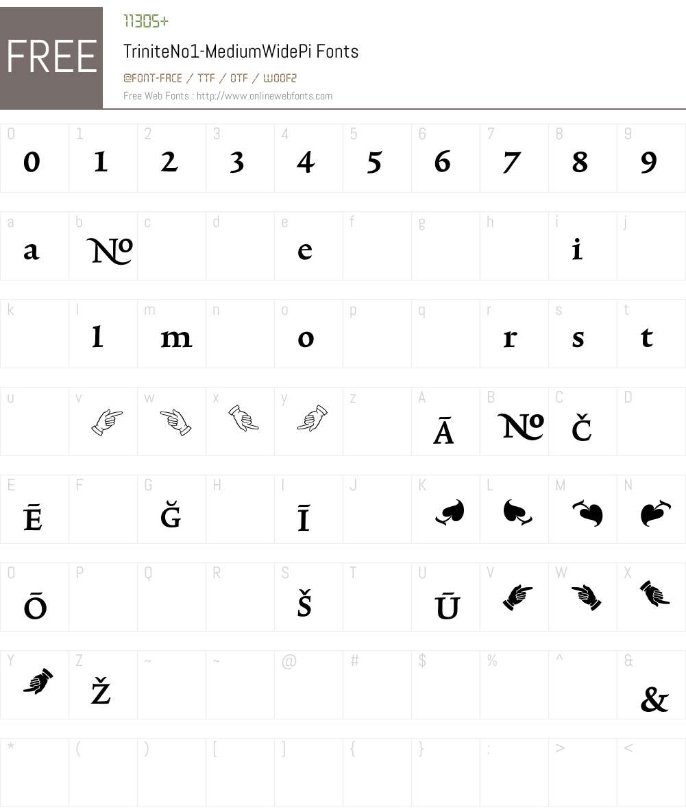 TriniteNo1 Font Screenshots