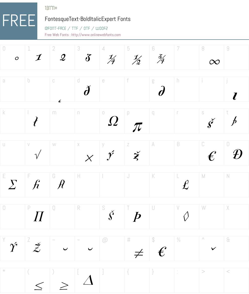 FontesqueText Font Screenshots
