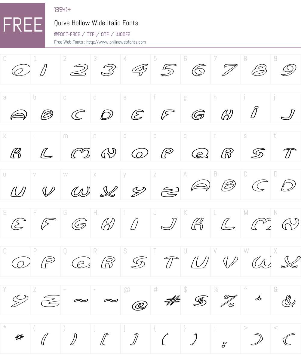 Qurve Hollow Wide Font Screenshots