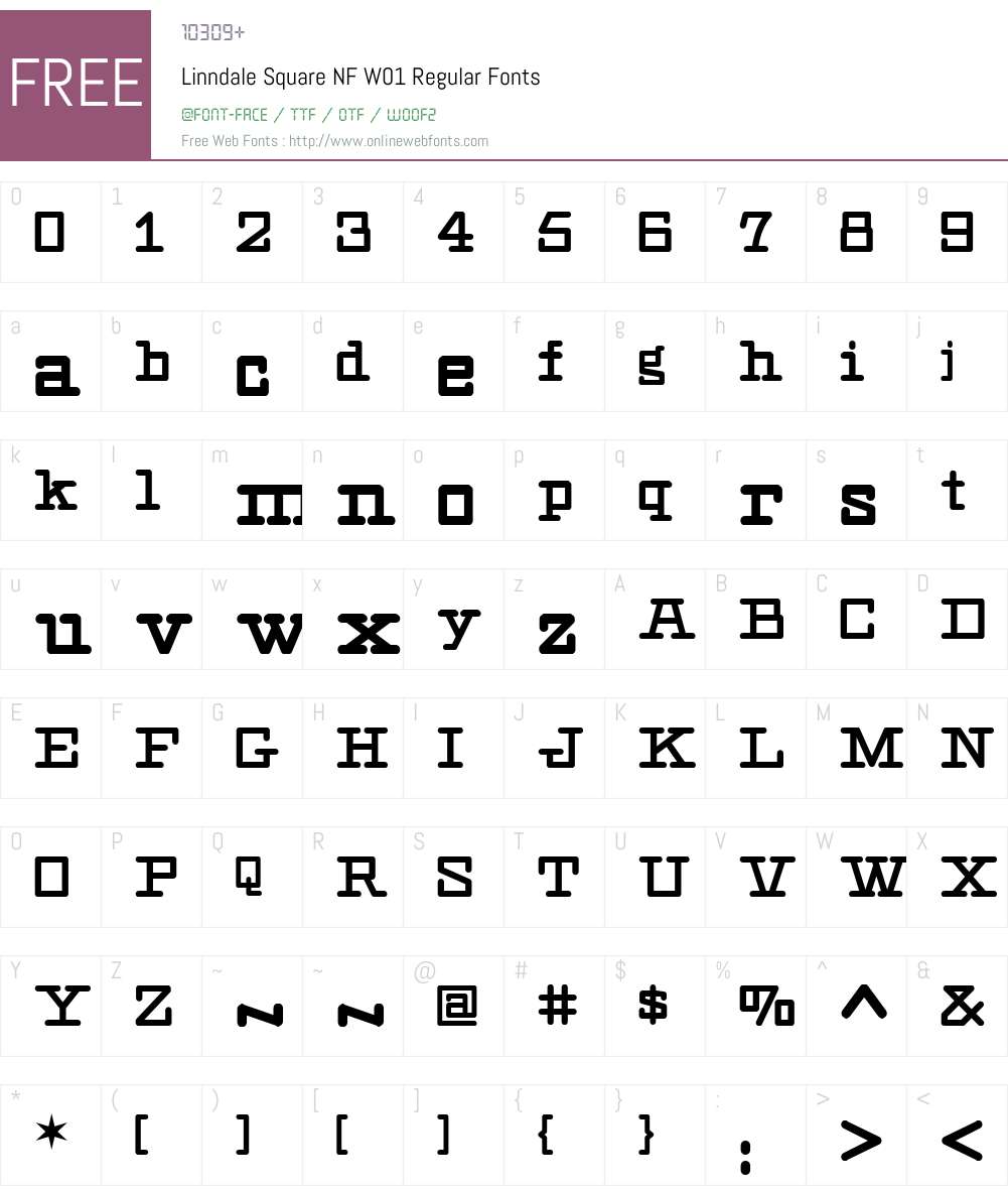 LinndaleSquareNFW01-Regular Font Screenshots