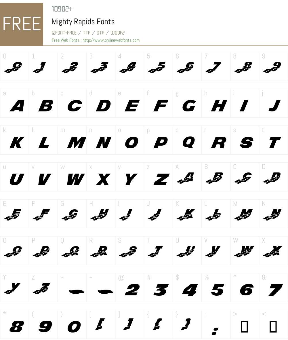 Mighty Rapids Font Screenshots
