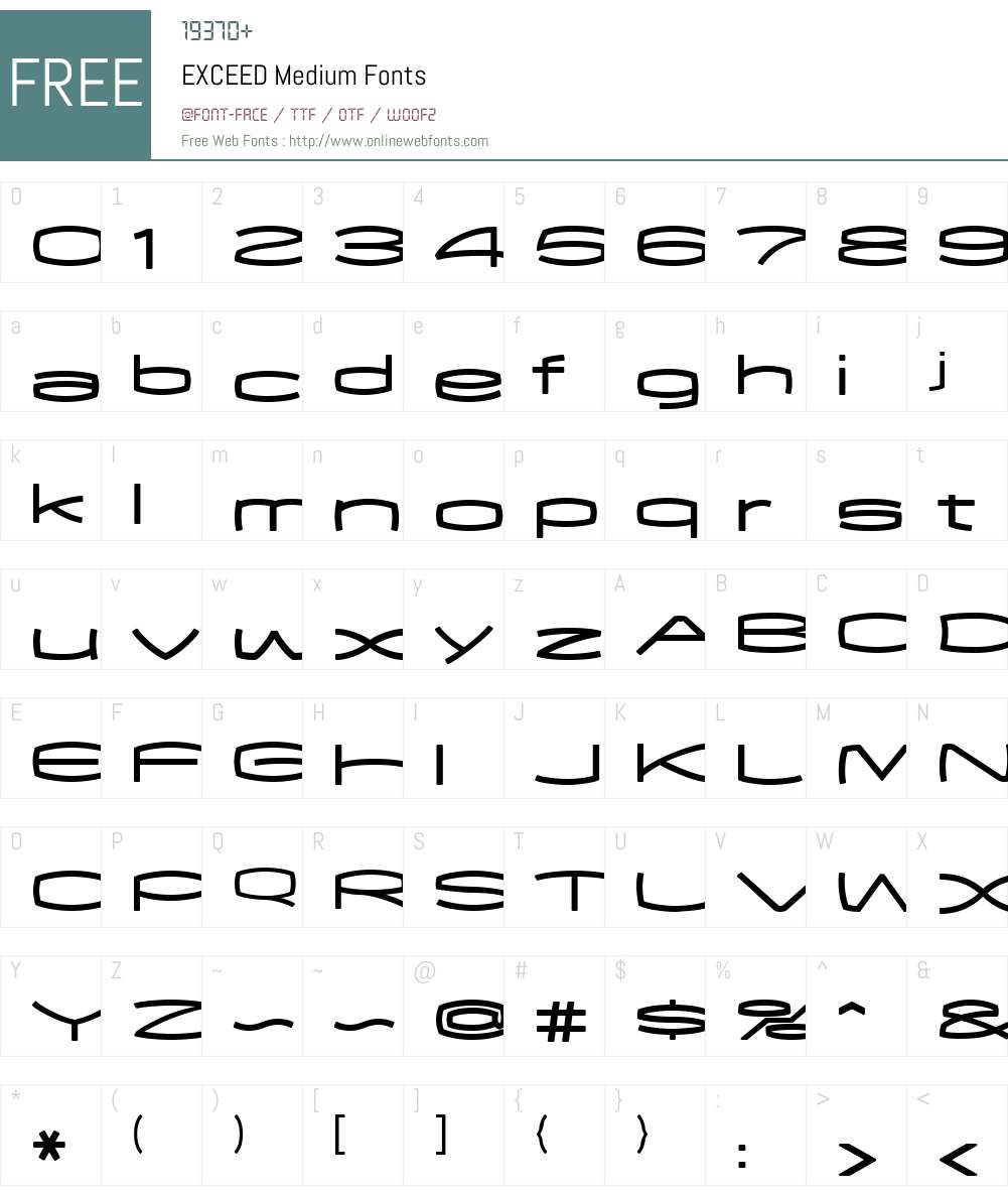 EXCEED Font Screenshots
