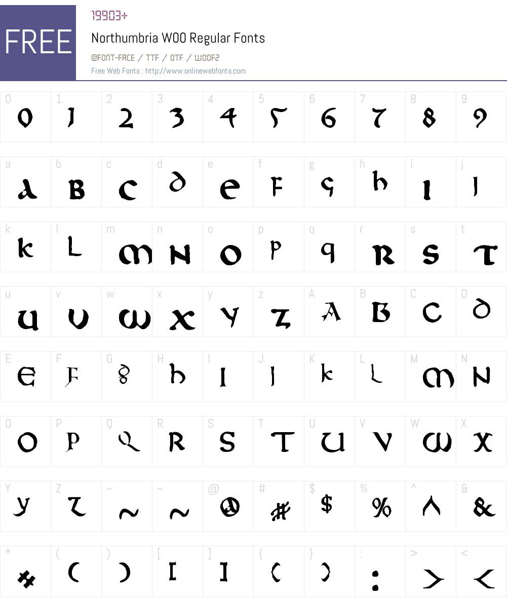 NorthumbriaW00-Regular Font Screenshots