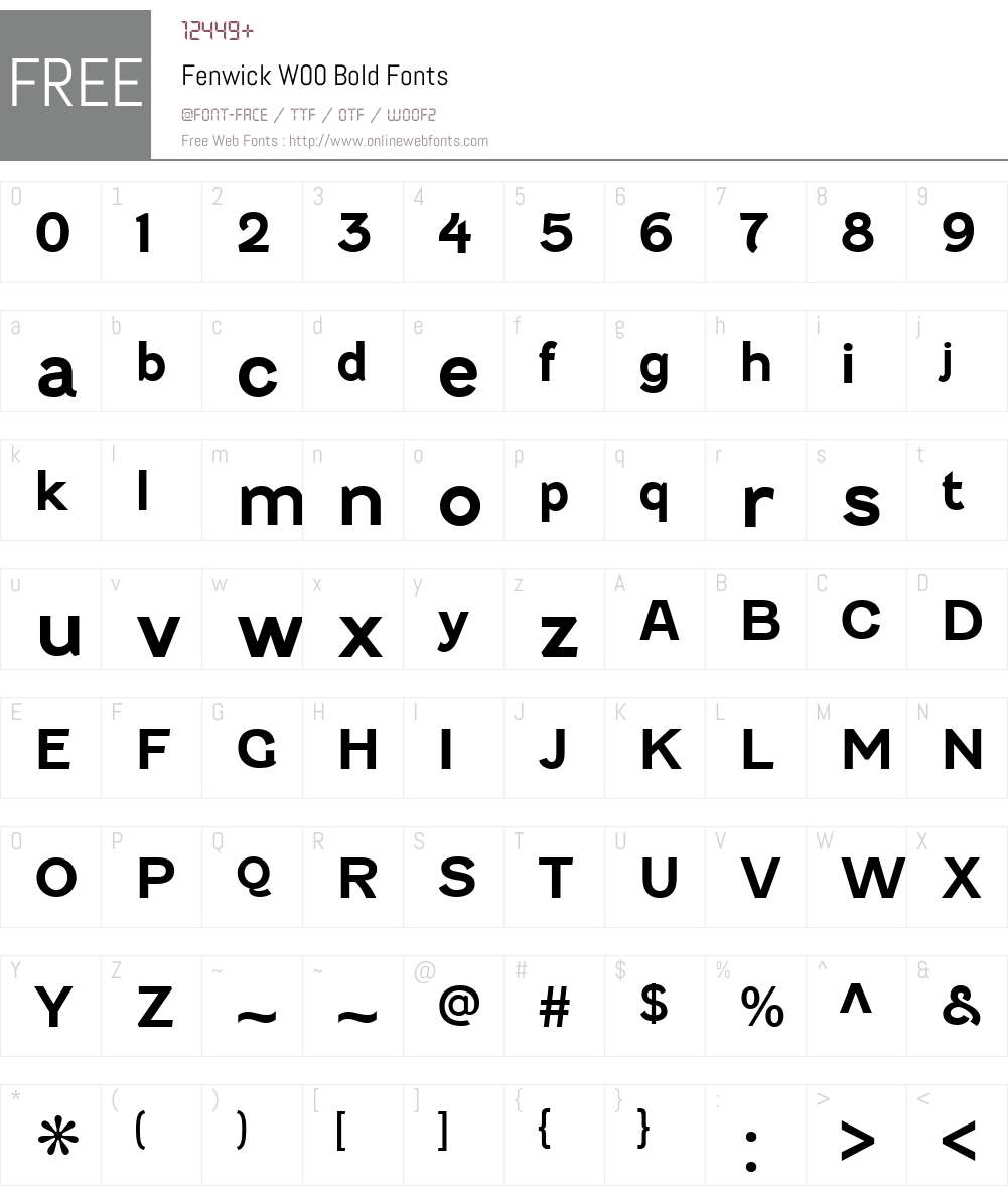 FenwickW00-Bold Font Screenshots