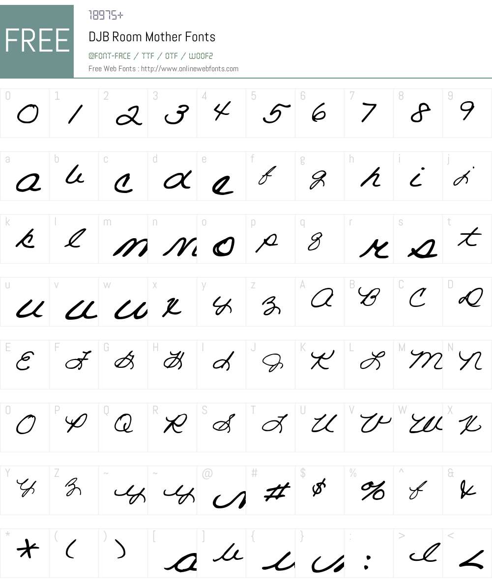 DJB Room Mother Font Screenshots