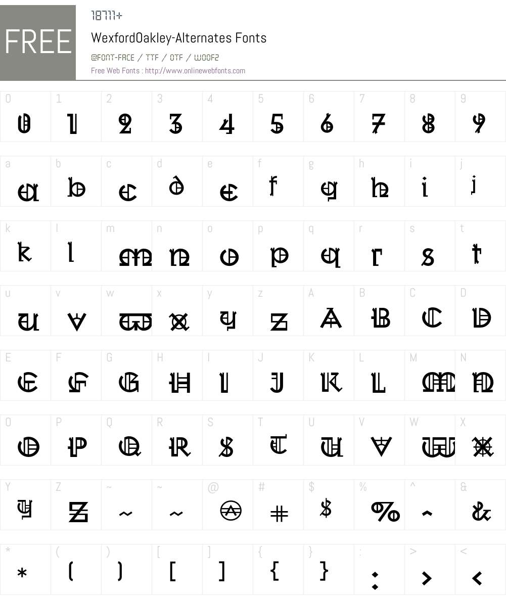 WexfordOakley Font Screenshots