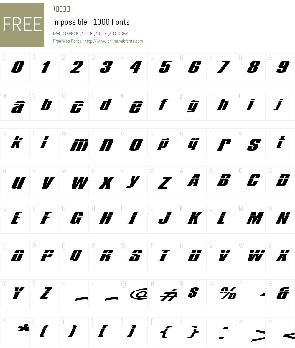 Impossible - 1000 Font Screenshots