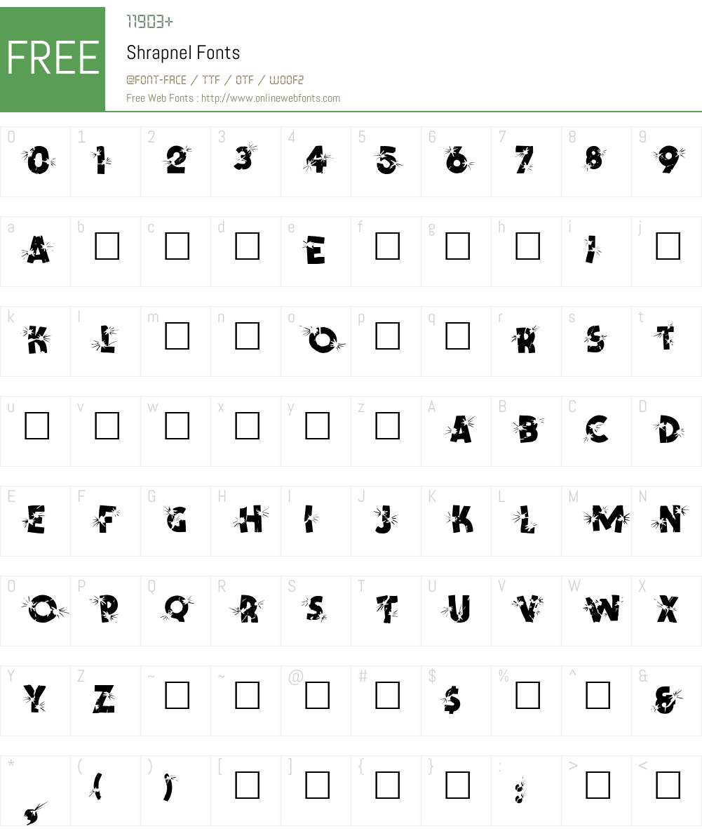 Shrapnel Font Screenshots
