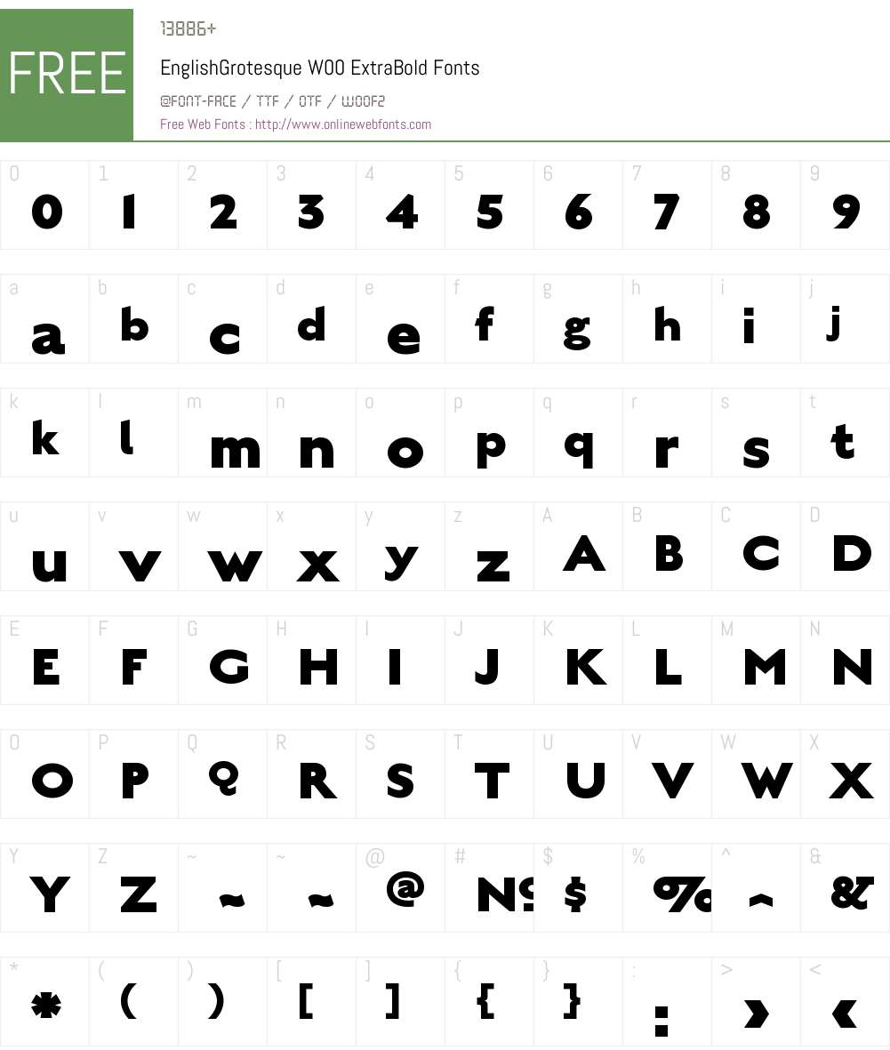 EnglishGrotesqueW00-XBold Font Screenshots