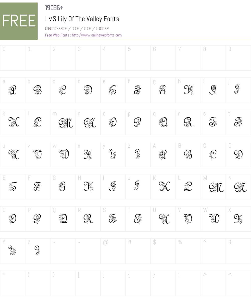 LMS Lily Of The Valley Font Screenshots