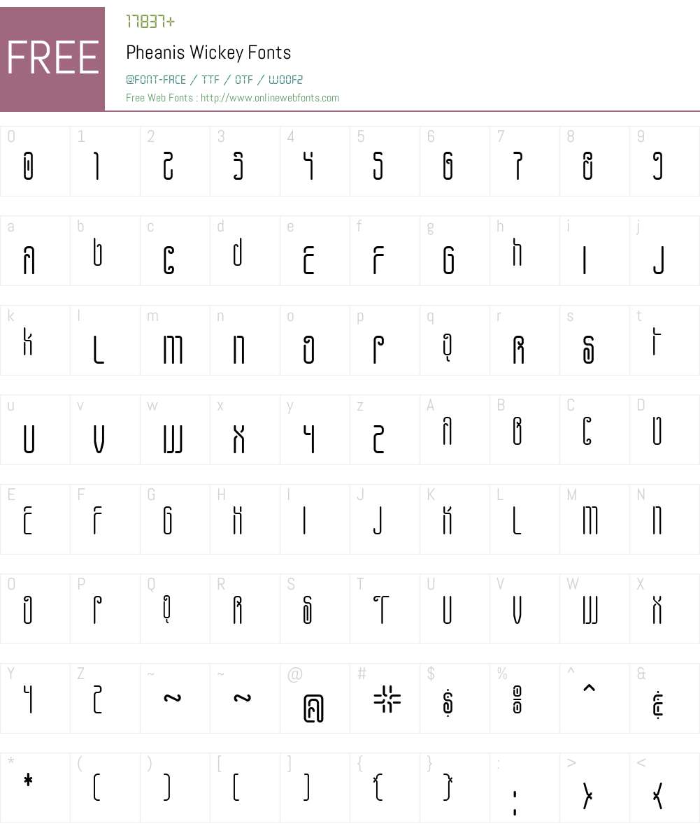 Pheanis Wickey Font Screenshots
