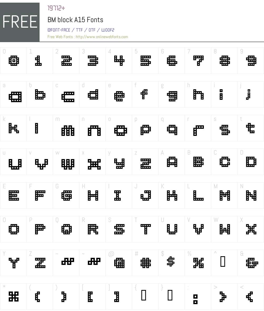 BM block Font Screenshots
