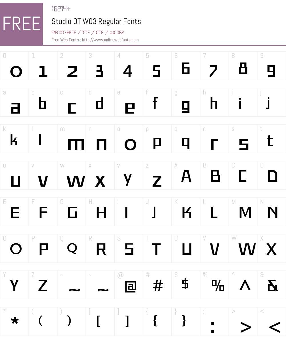 FF Studio Font Screenshots