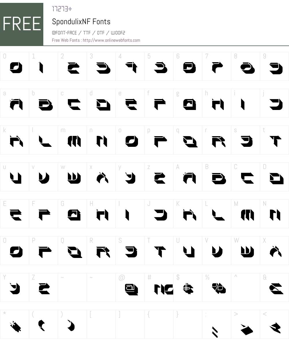 Spondulix NF Font Screenshots