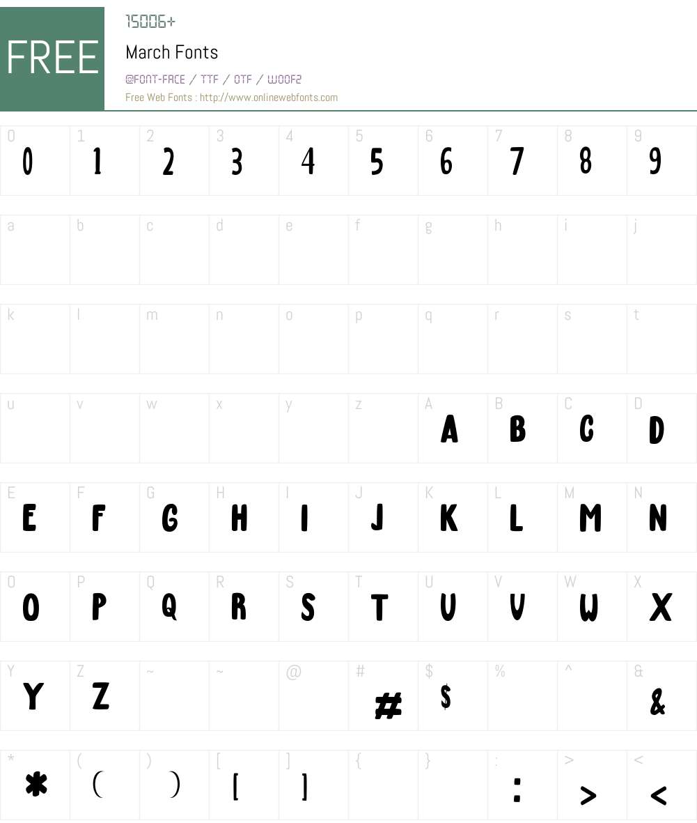 March Font Screenshots