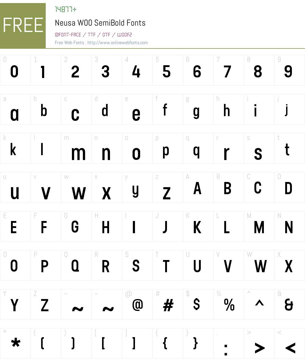 NeusaW00-SemiBold Font Screenshots