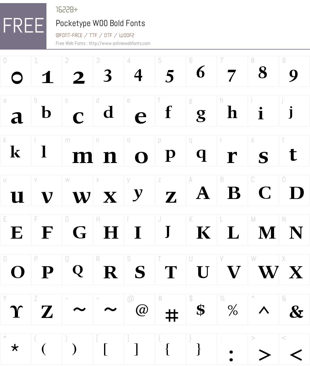 PocketypeW00-Bold Font Screenshots