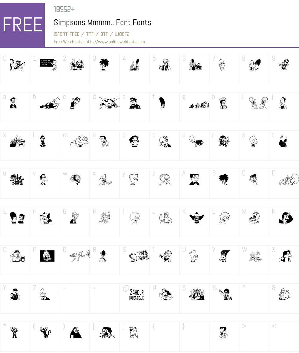 Simpsons Mmmm...Font Font Screenshots