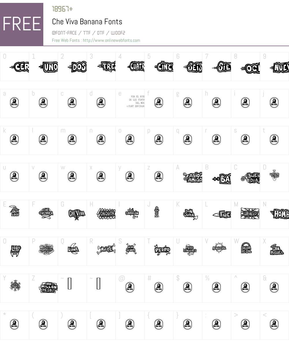 Che Viva Banana Font Screenshots