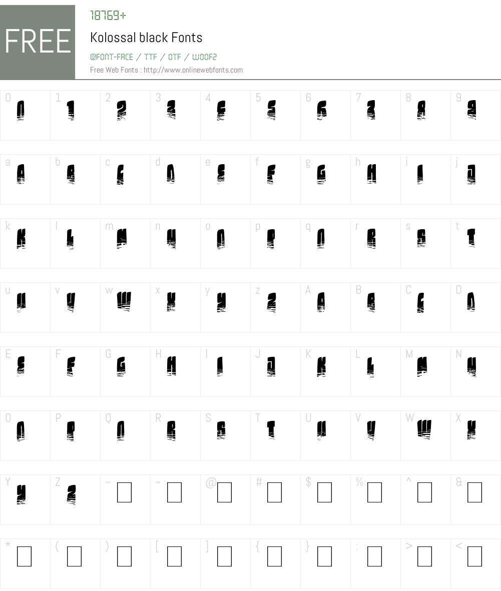 Kolossal black Font Screenshots