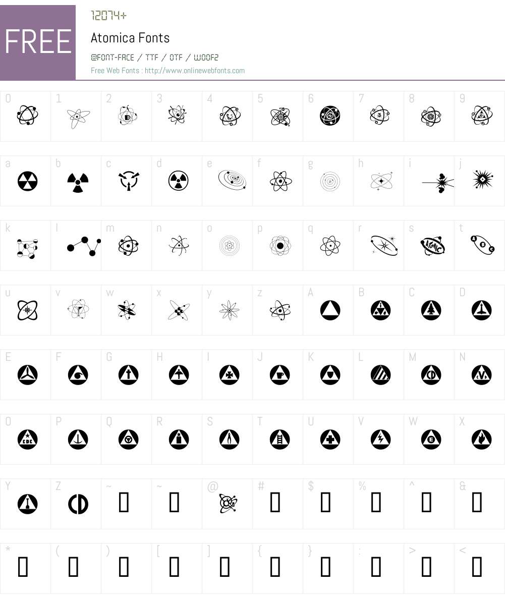 Atomica Font Screenshots