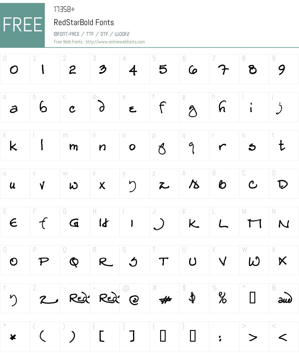 RedStarBold Font Screenshots