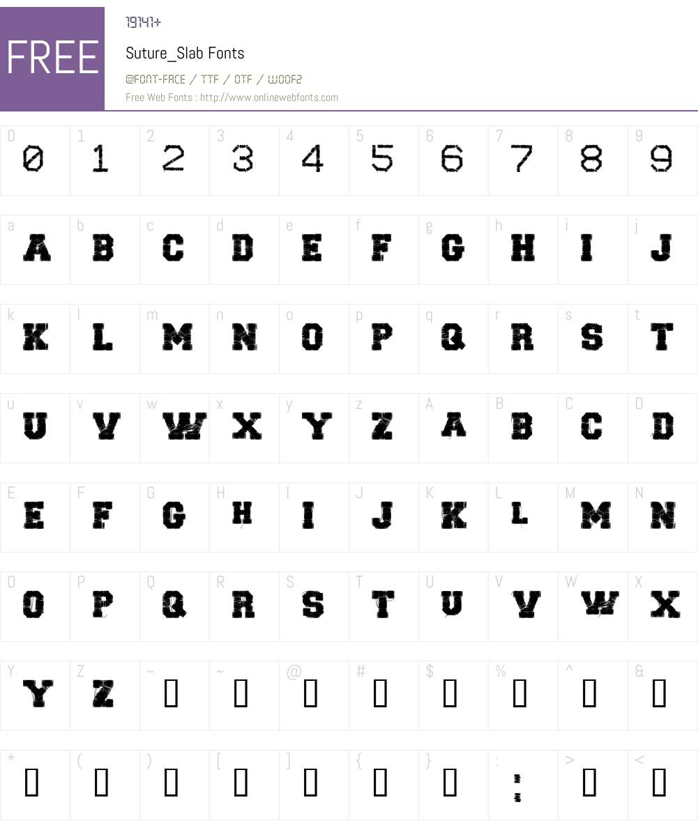 Suture_Slab Font Screenshots