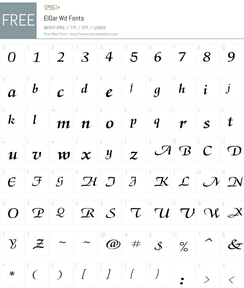 ElGar Wd Font Screenshots