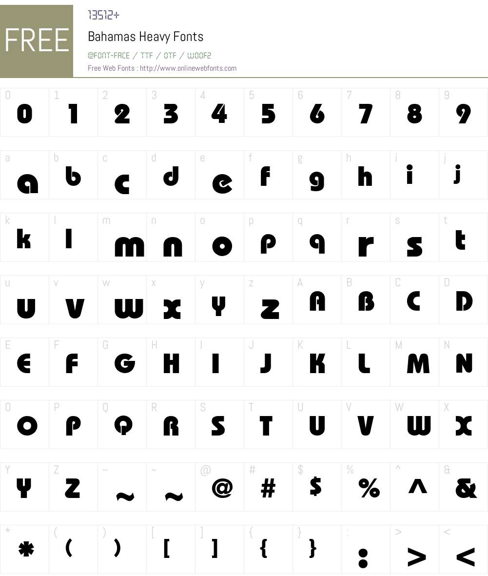 Bahamas Heavy Font Screenshots