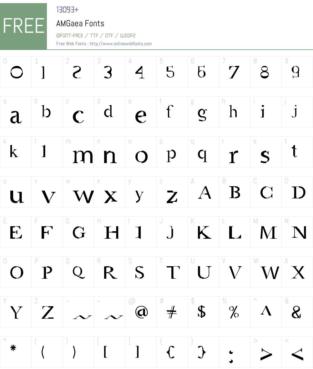 AMGaea Font Screenshots
