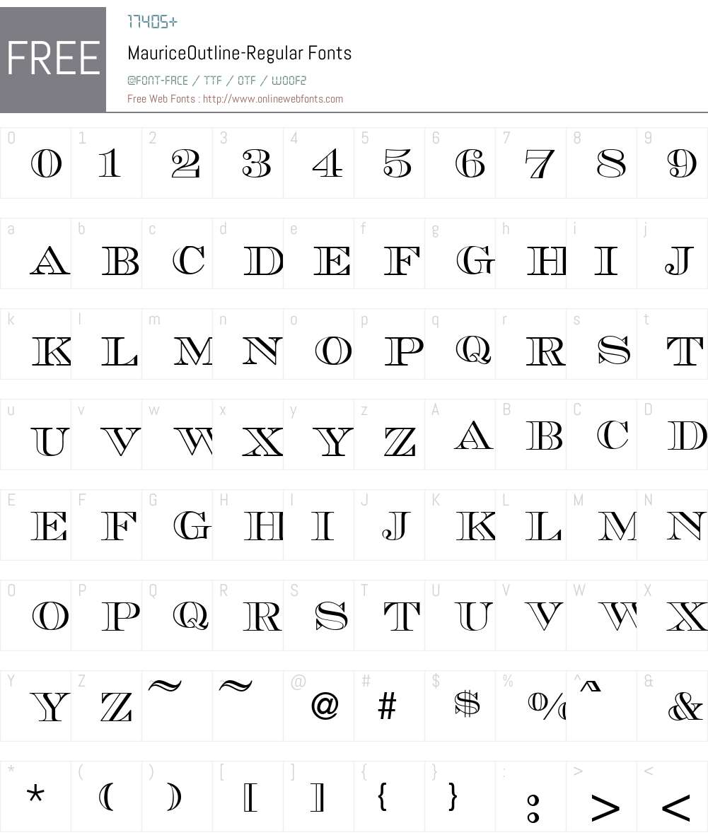 MauriceOutline Font Screenshots
