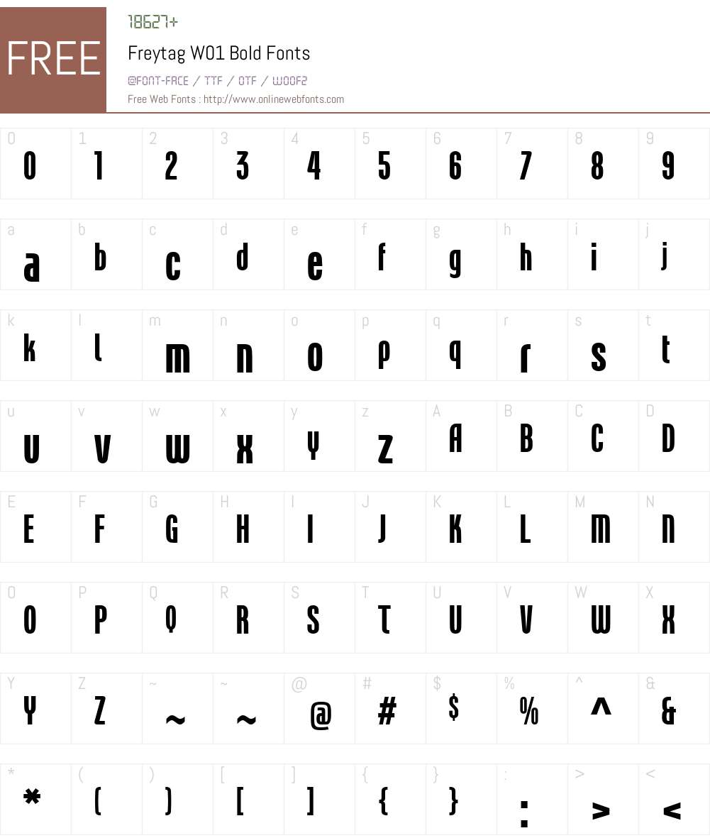 FreytagW01-Bold Font Screenshots