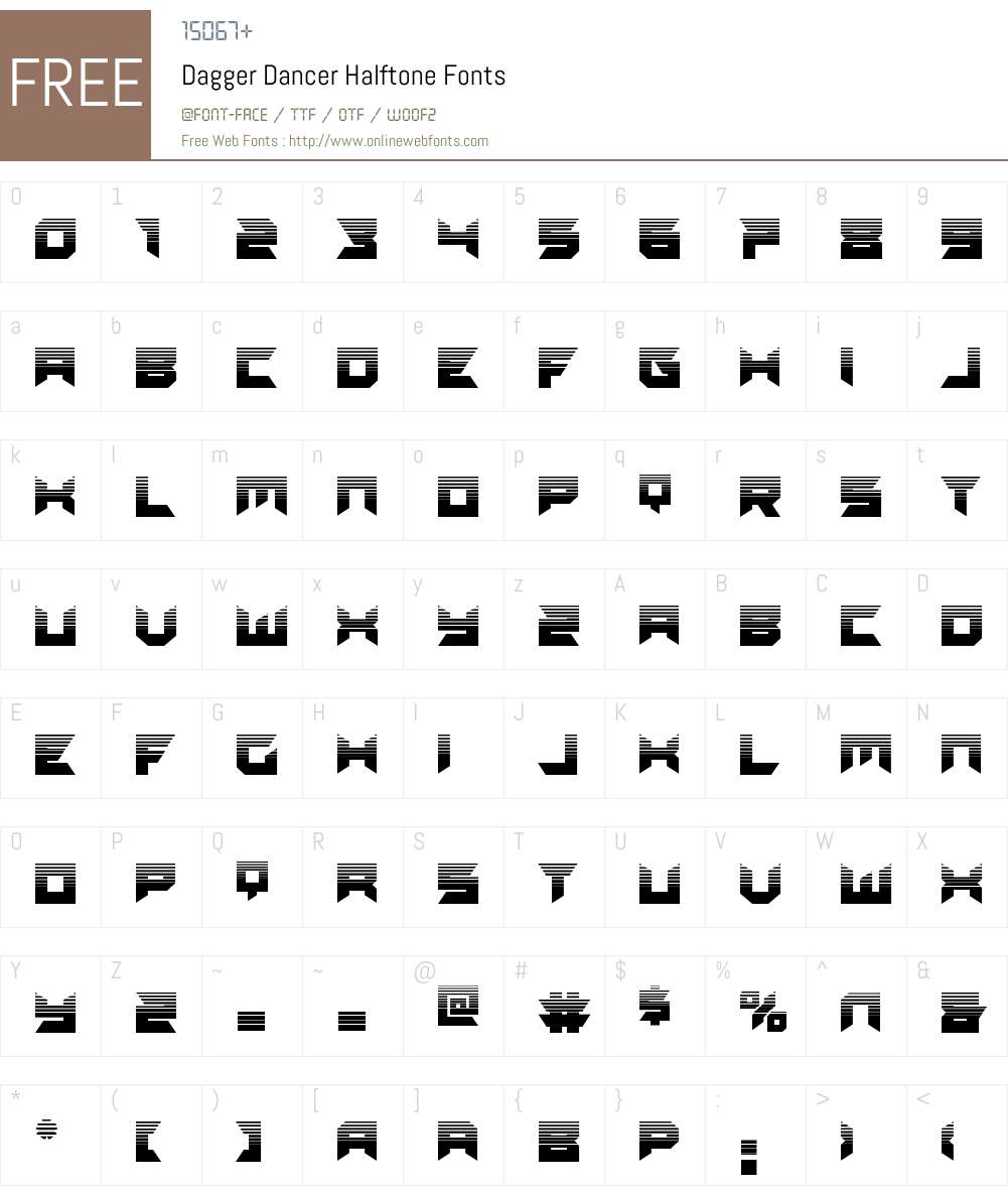 Dagger Dancer Halftone Font Screenshots