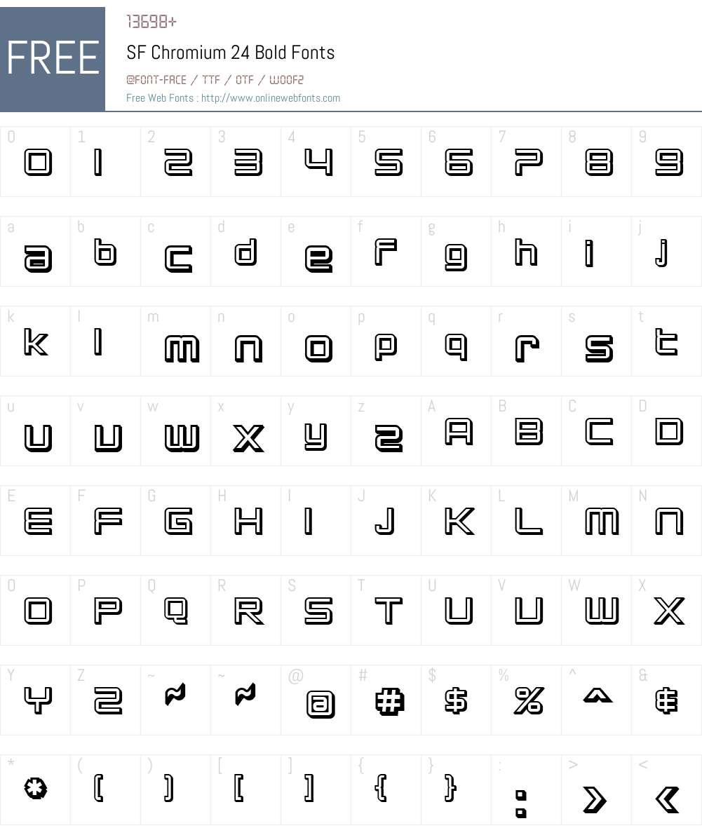 SF Chromium 24 Font Screenshots
