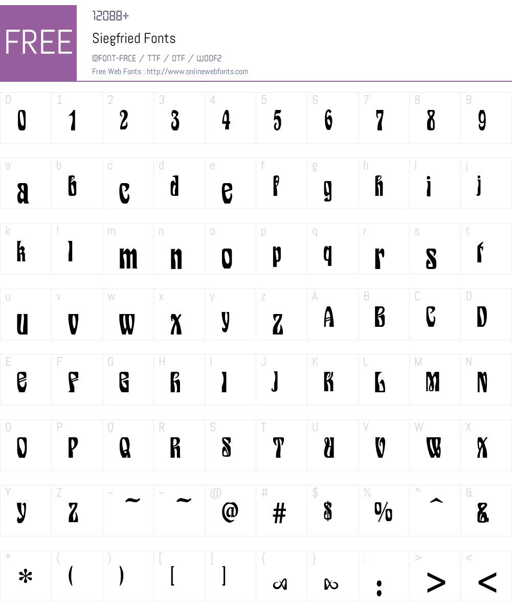 Siegfried Font Screenshots