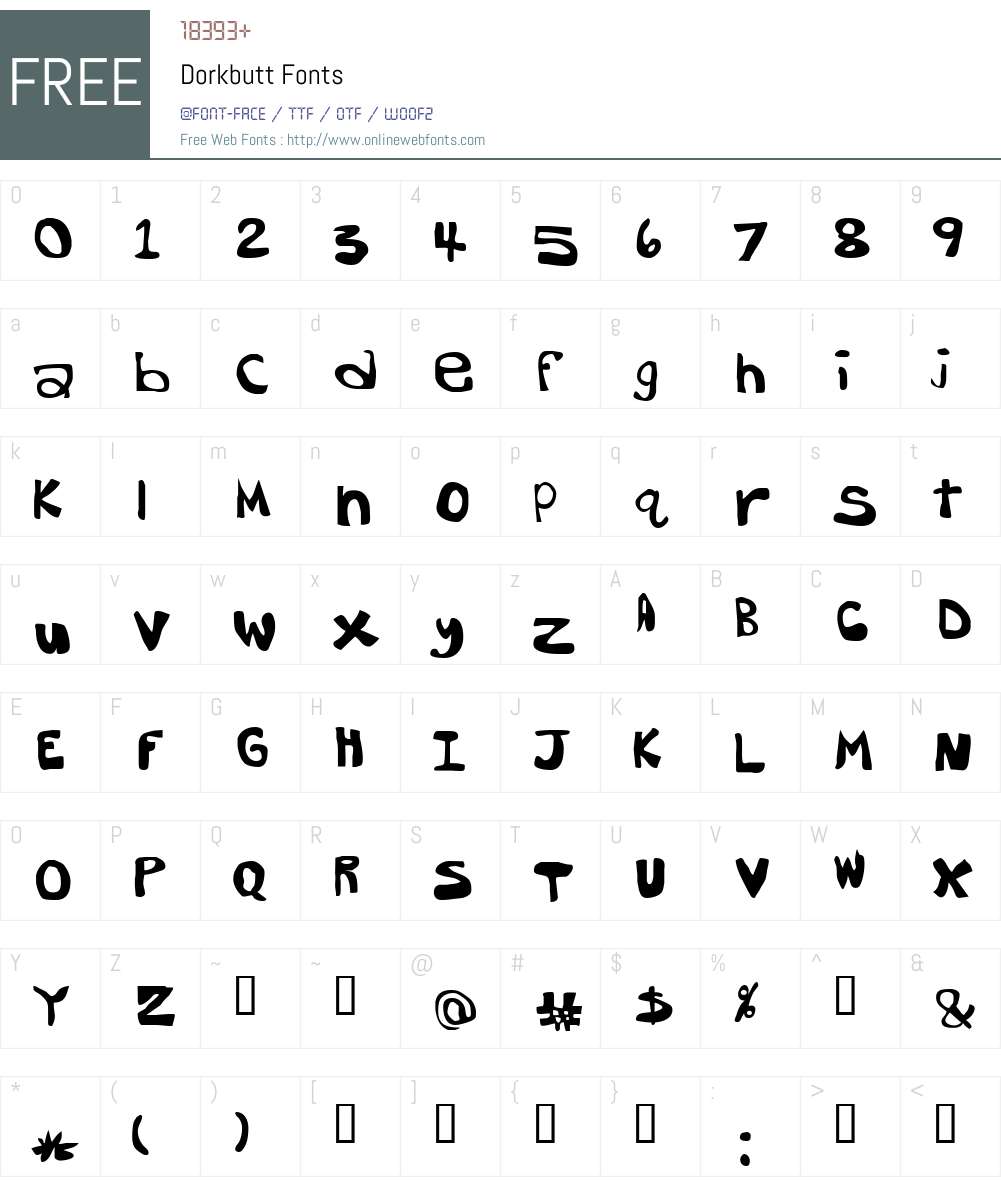 Dorkbutt Font Screenshots