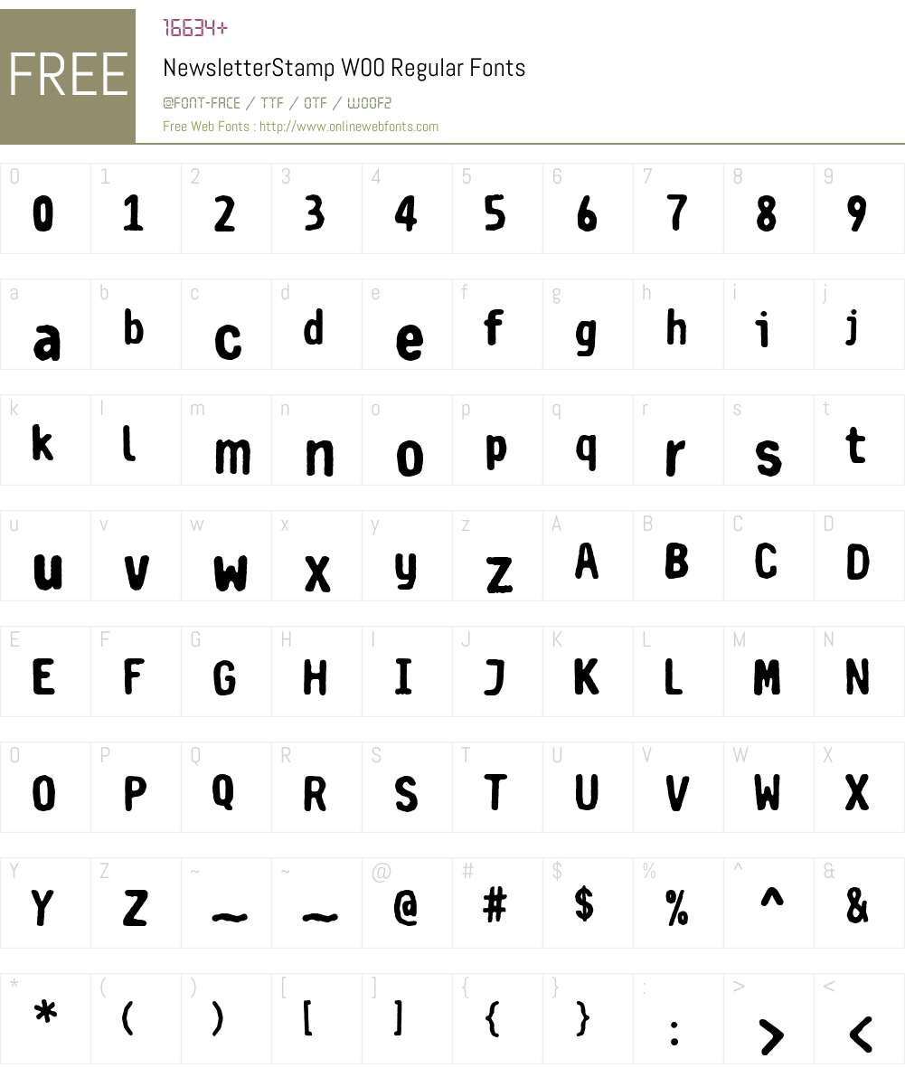 NewsletterStamp Font Screenshots