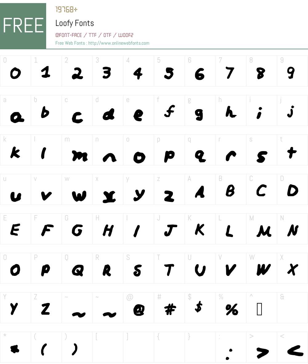 Loofy Font Screenshots