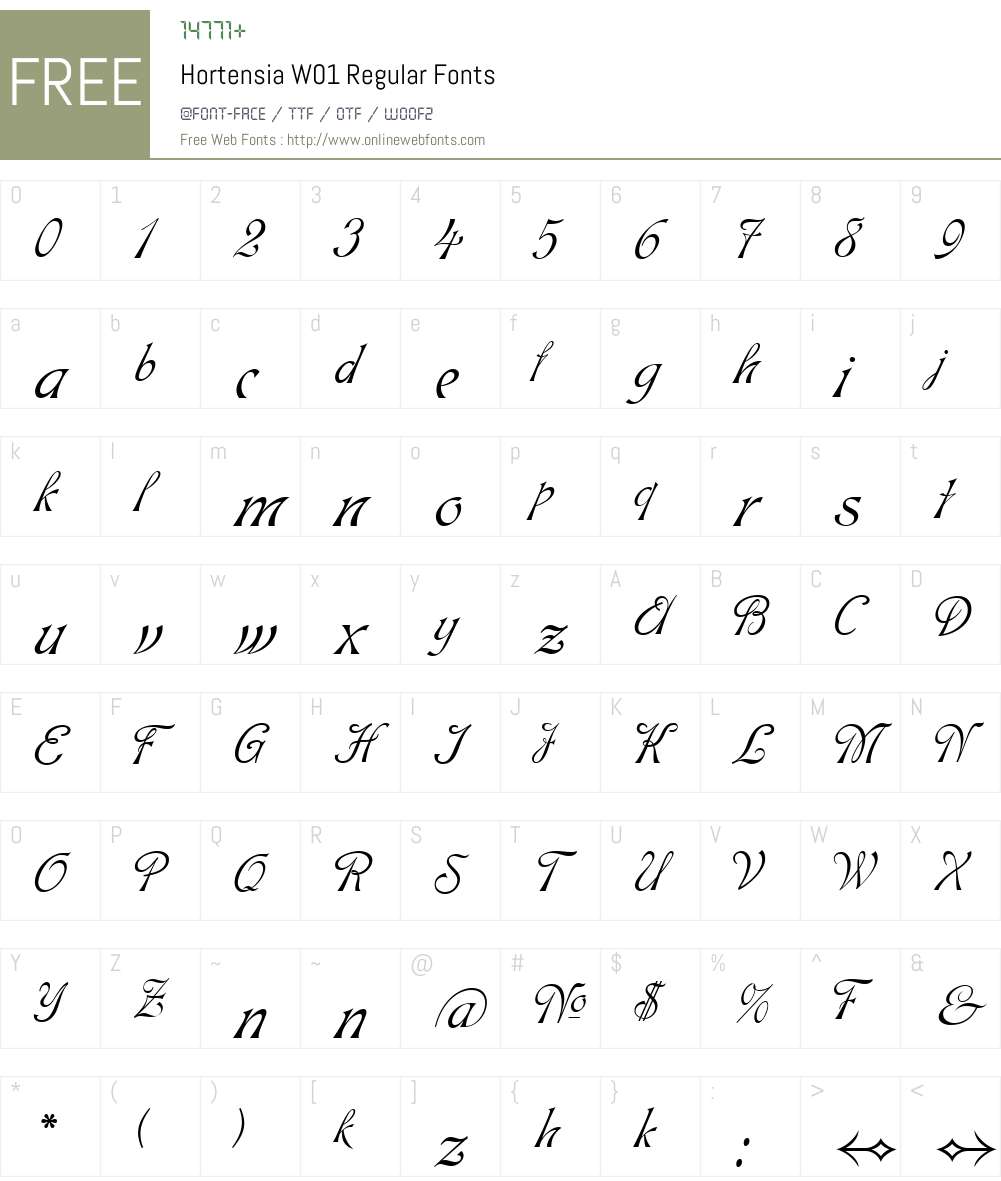 Hortensia Font Screenshots