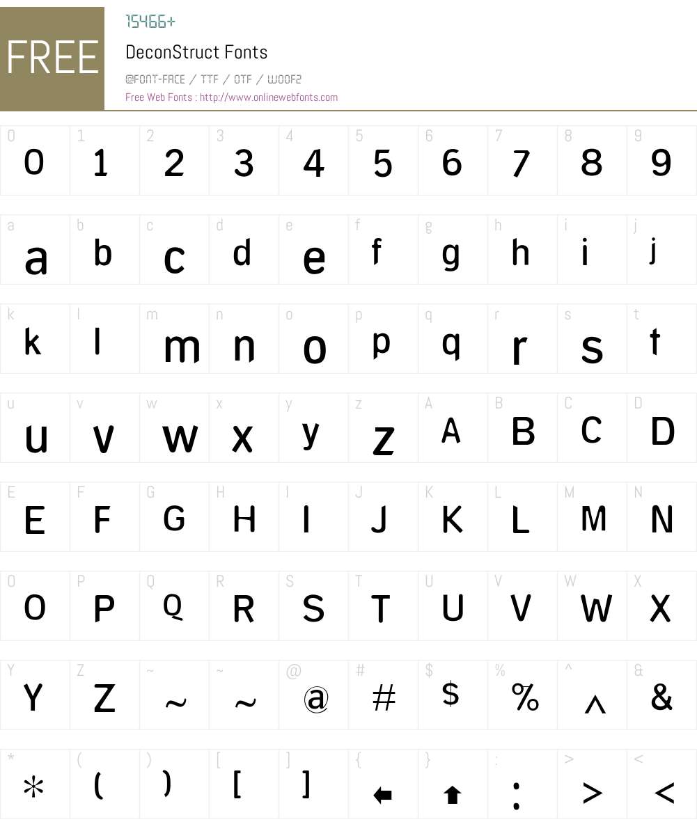 DeconStruct Font Screenshots