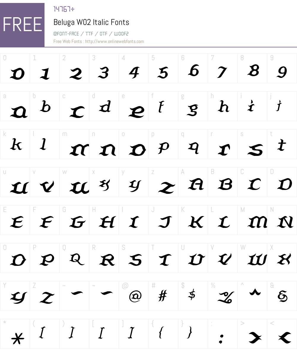 Beluga LT Font Screenshots