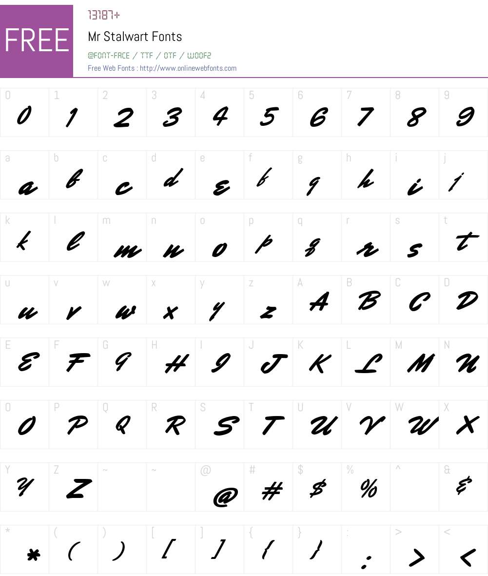 Mr Stalwart Font Screenshots