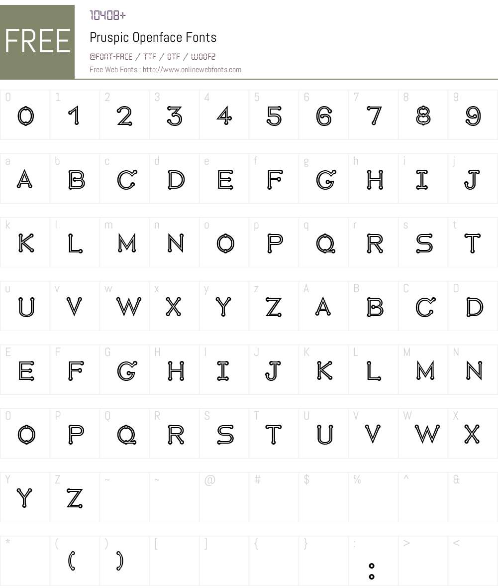 Pruspic Openface Font Screenshots
