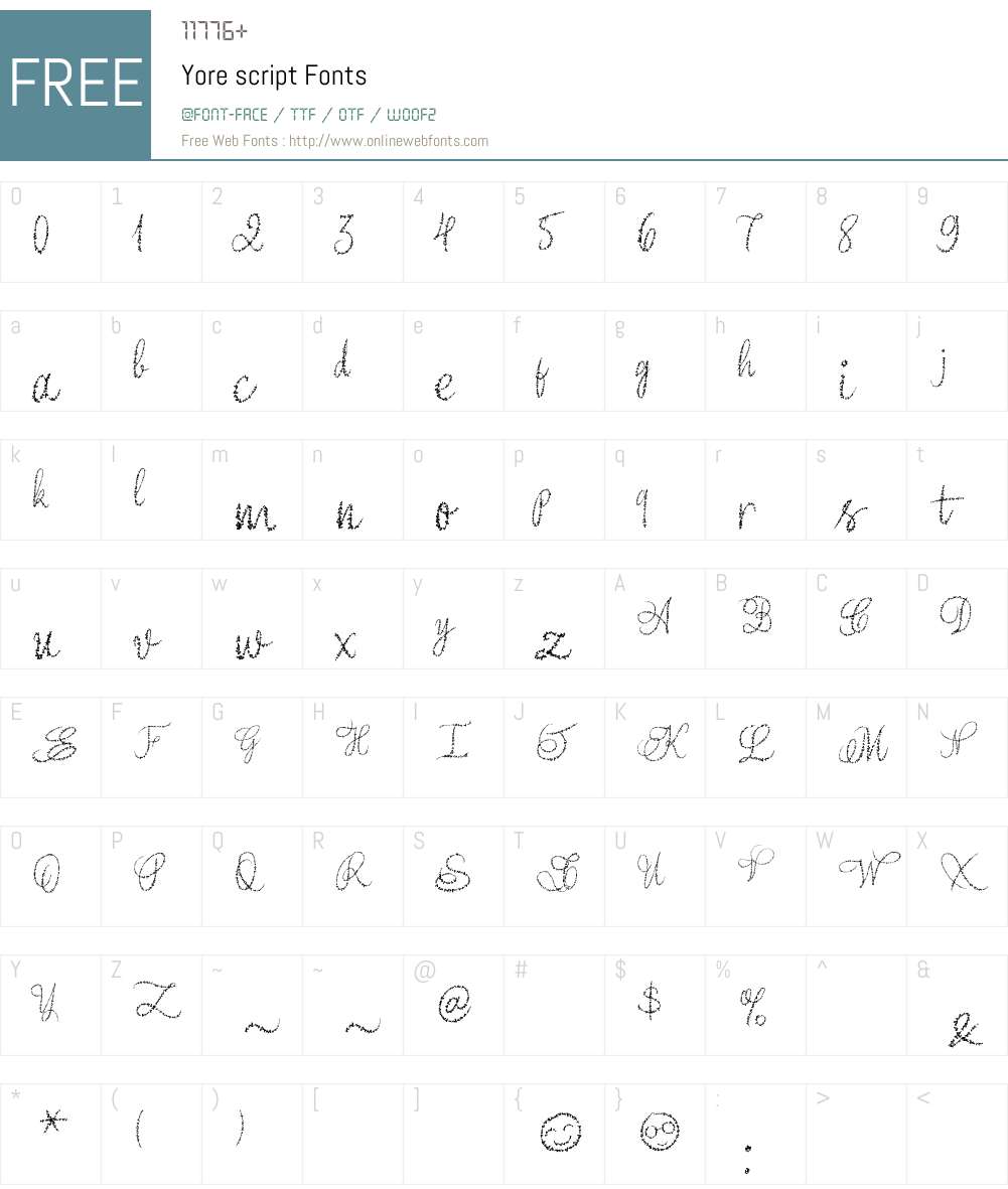 Yore script Font Screenshots