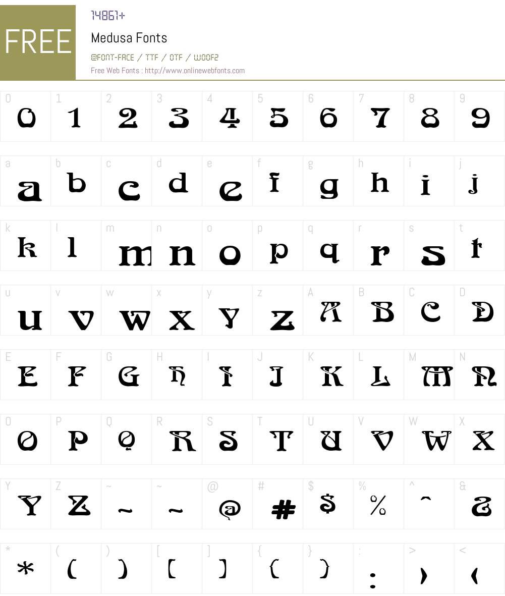 Medusa Font Screenshots