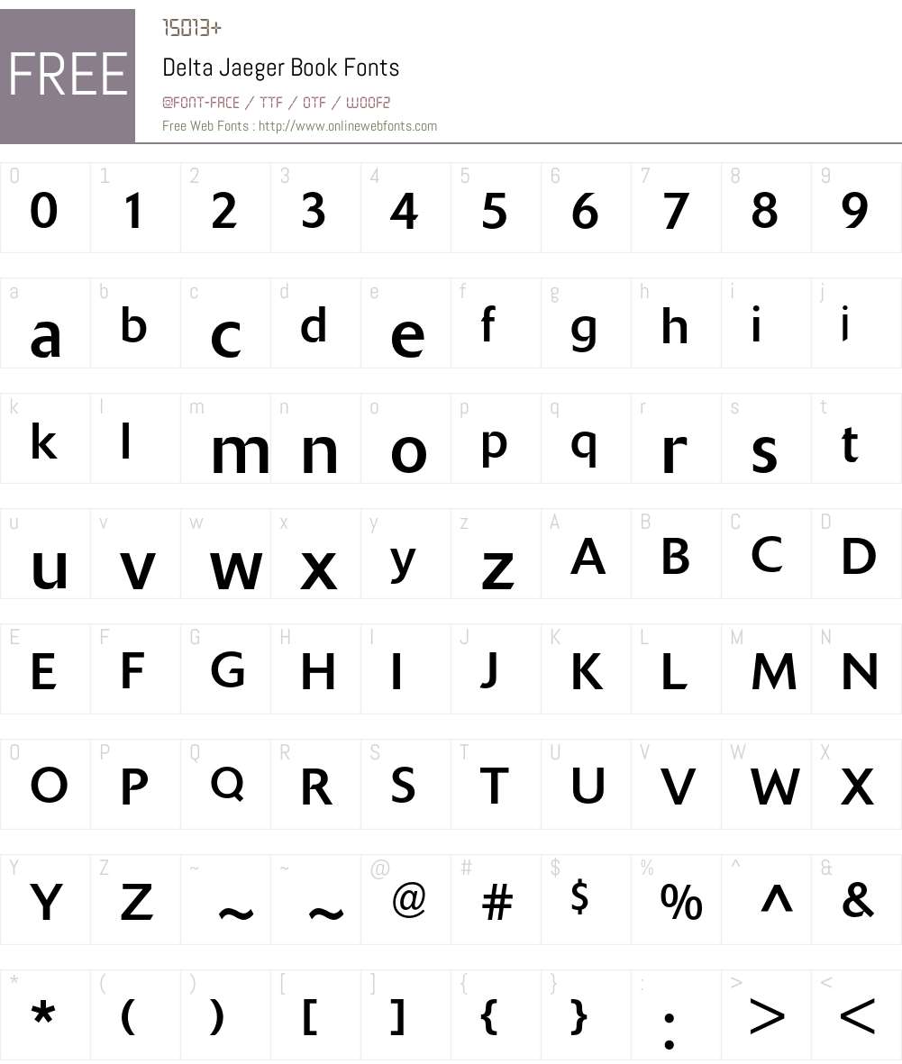 Delta Jaeger Font Screenshots