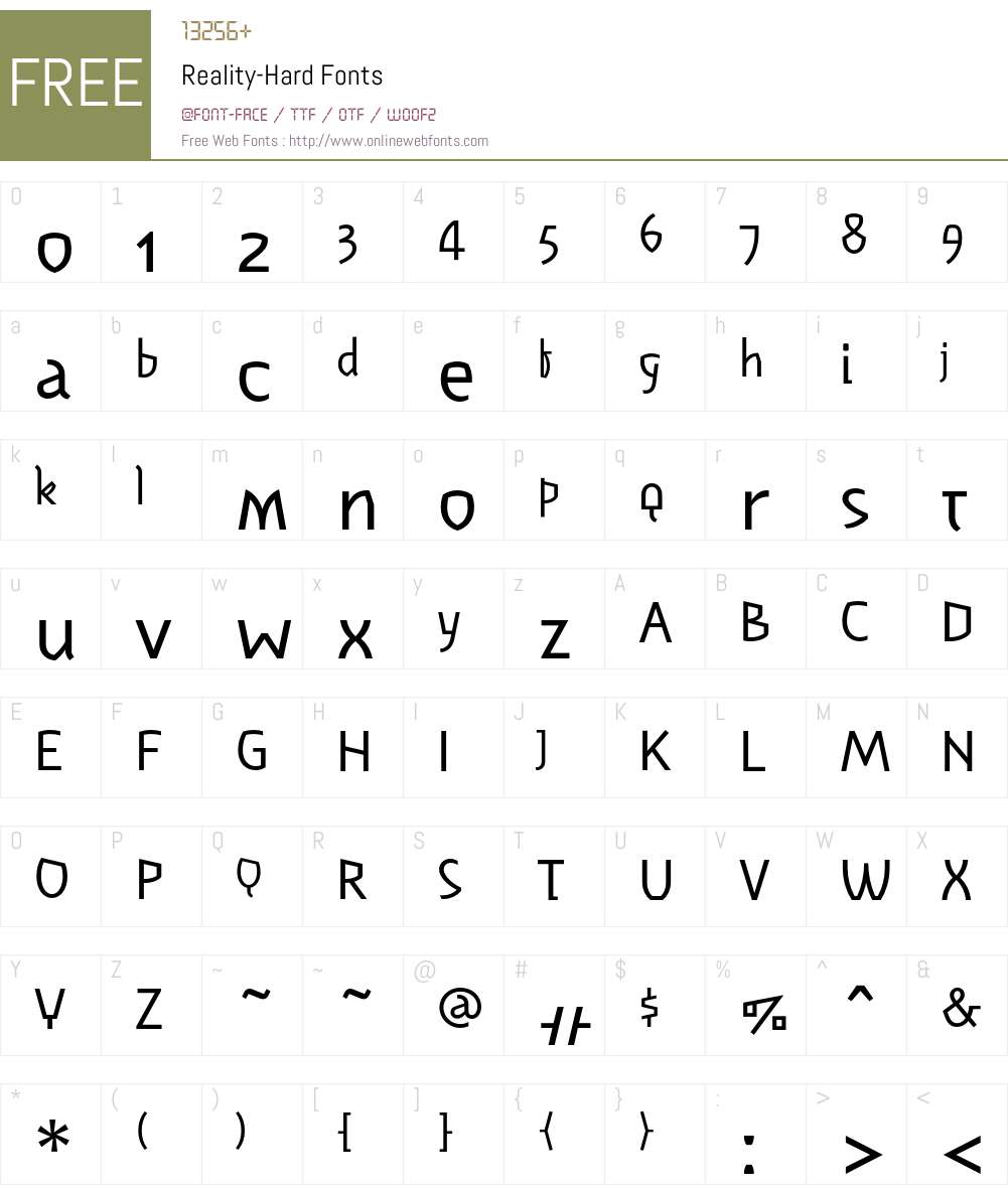 Reality Font Screenshots