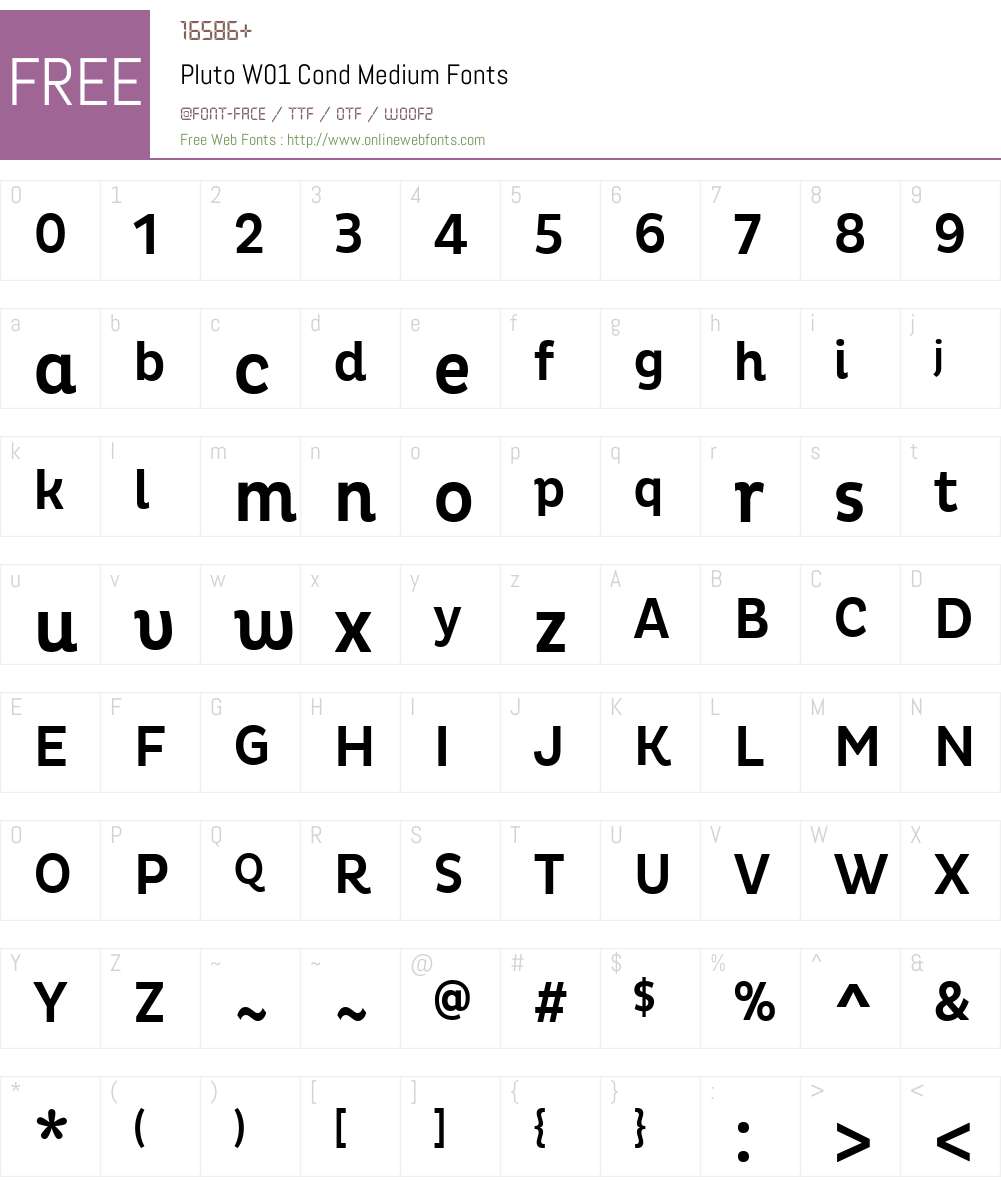 PlutoW01-CondMedium Font Screenshots