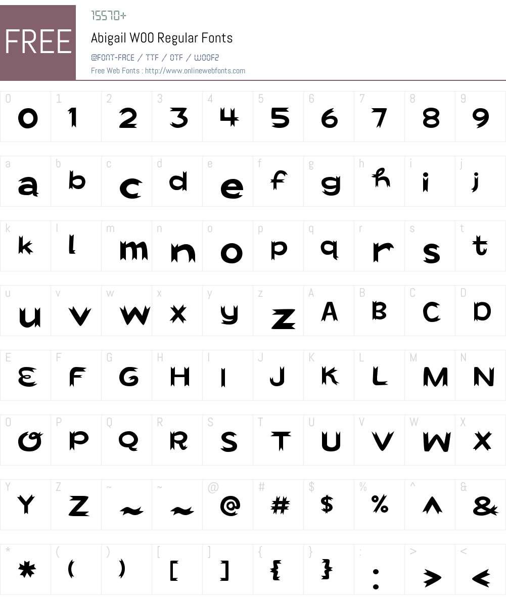 AbigailW00-Regular Font Screenshots