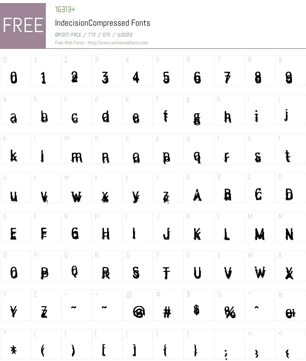 IndecisionCompressed Font Screenshots